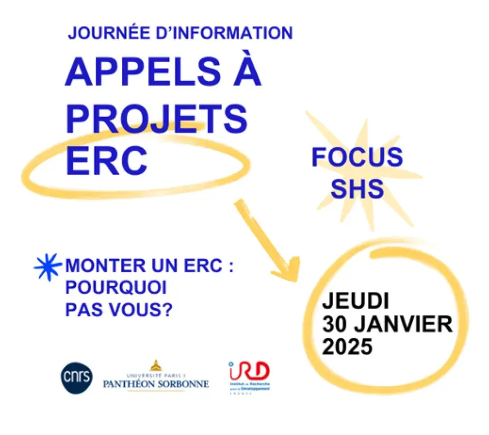 Journée d'information Appels à projets ERC - Monter un ERC pourquoi pas vous ? - Jeudi 30 janvier 2025