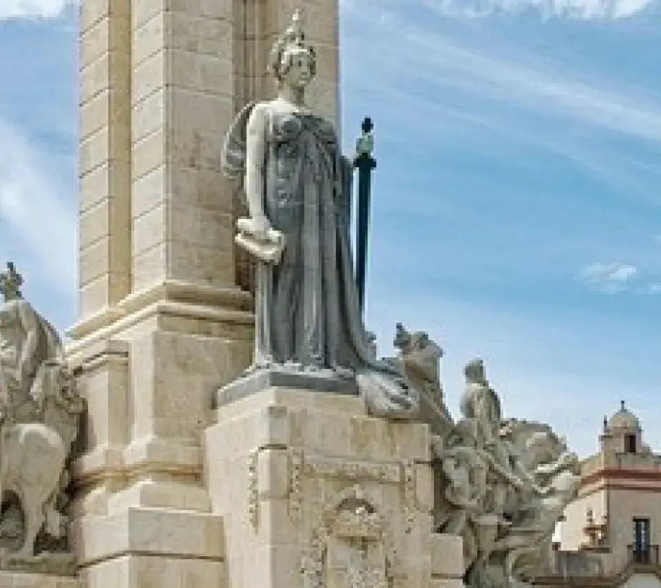 Paysage ibérique avec des monuments