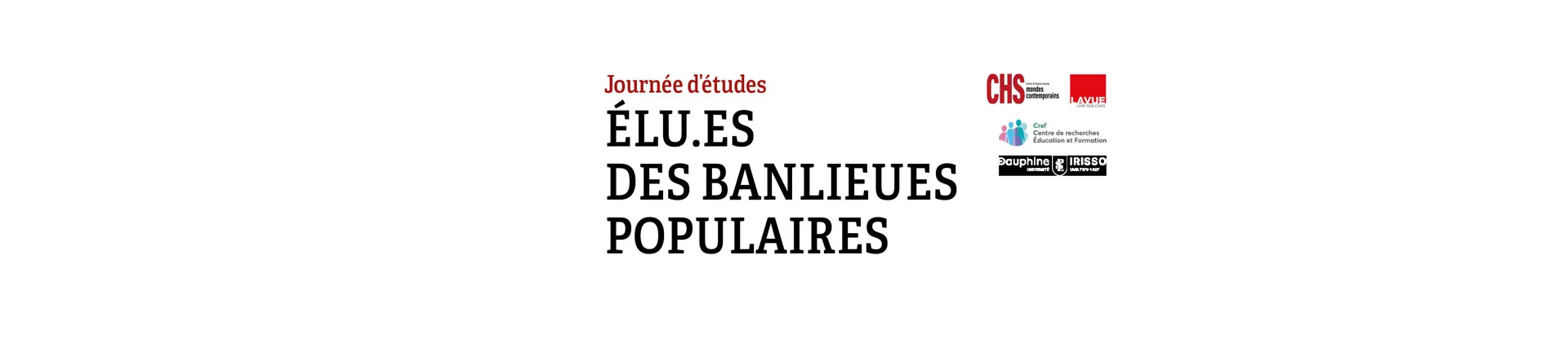 Journée d'études :Élu.es des banlieues populaires